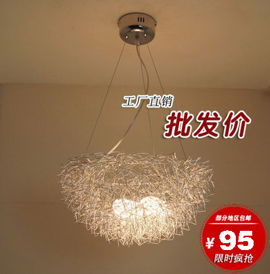 创意LED鸟巢灯现代简约客厅吧台灯具饭厅书房艺术温馨餐厅吊灯
