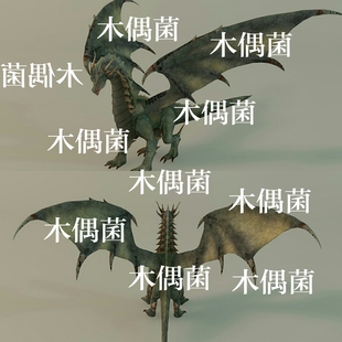 非实物C60 飞龙动物怪兽龙怪骨骼绑定带动作文件模型 c4d fbx格式