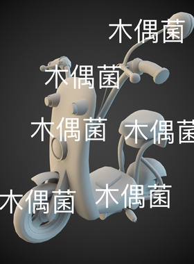 四边面c4d fbx obj格式卡通摩托车小电驴机动车文件 非实物C972