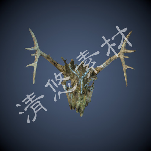 3dmax c4d模型 木制羊头模型 场景元素装饰fbx格式  不是实物466