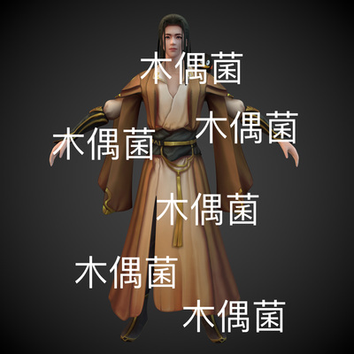 低模c4d fbx obj格式古代仙侠3D青年男人物文件 非实物C985