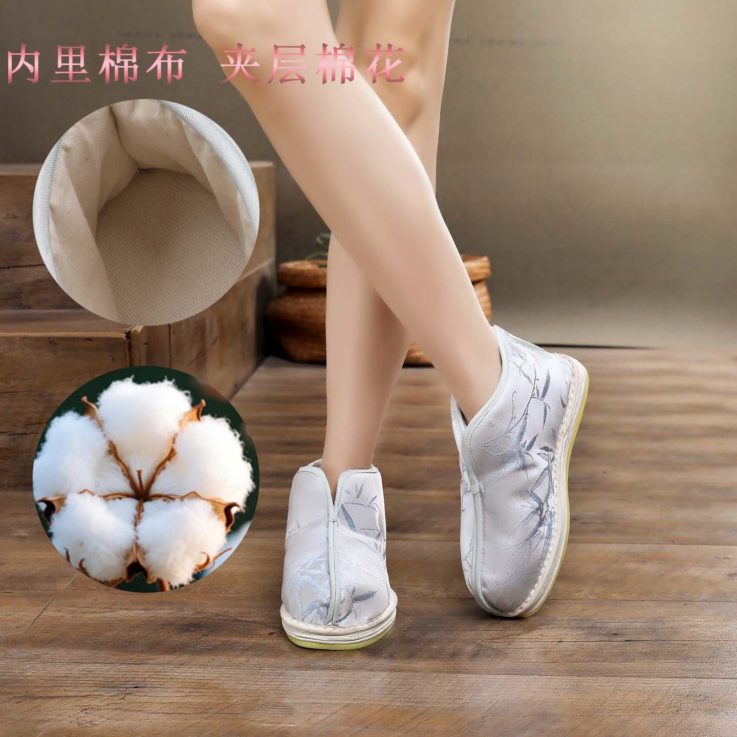 中国风千层底布鞋女加厚保暖洋气防寒休闲汉服鞋传统禅修居士棉鞋
