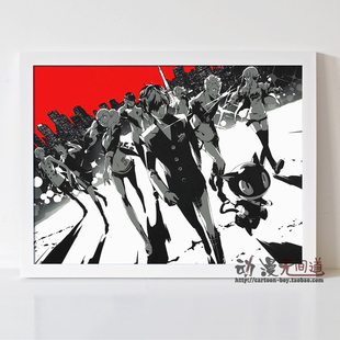 女神异闻录P5R 雨宫莲 高卷杏 佐仓双叶 新岛真 动漫周边海报挂画