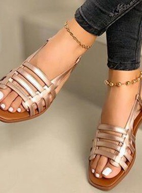 平底凉鞋女大码big size 40-43 women flat Sandals roman shoes