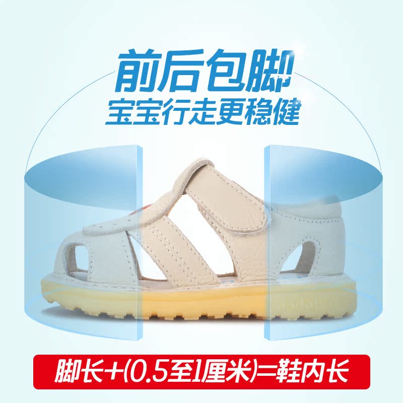 Sandales enfants en cuir Baotou suture de voiture pour été - semelle tendon - Ref 1052294 Image 3