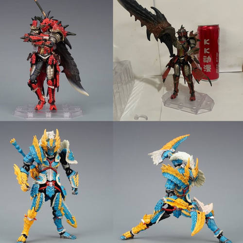 阿卡姆厂MAX怪物猎人男猎人 雄火龙装 雷狼龙装多配件超可动手办