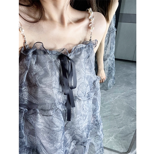 特价福利款 银河玫瑰欧根纱蓬蓬娃娃裙女夏季气质仙女吊带连衣裙