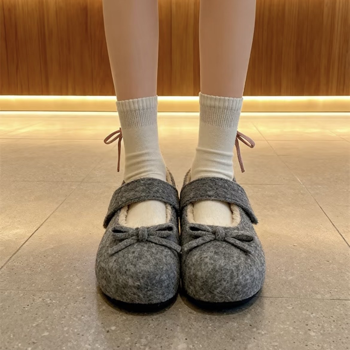 网红同款毛毛鞋复古羊毛绒增高厚底勃肯鞋外穿蝴蝶结玛丽珍棉鞋女,女鞋,毛毛鞋,淘宝优惠券,粉丝福利购,淘宝优惠卷
