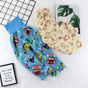 日单男女童秋冬加厚珊瑚绒睡裤护肚裤保暖居家裤护肚裤80-110