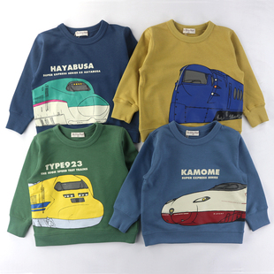 日单儿童新干线纯棉毛圈卫衣春秋男童火车上衣外套100-130