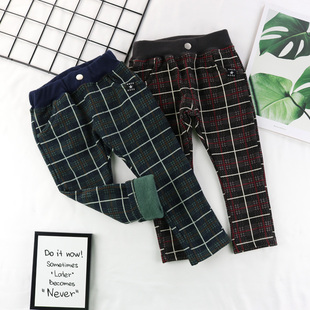 出口日单秋冬不倒绒保暖长裤男女小童加绒裤子宝宝长裤80-95西家