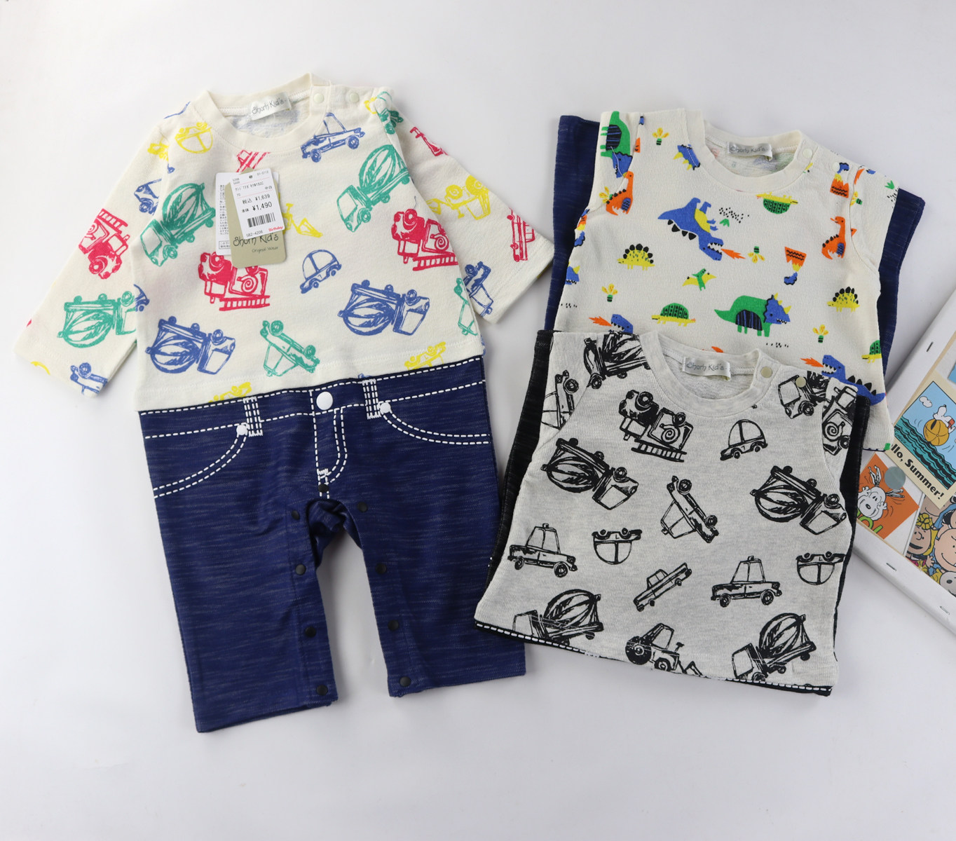 出口日单春秋长袖连体衣纯棉假两件卡通哈衣婴幼儿爬服70-80码,童装/婴儿装/亲子装,连身衣/爬服/哈衣,淘宝优惠券,粉丝福利购,淘宝优惠卷