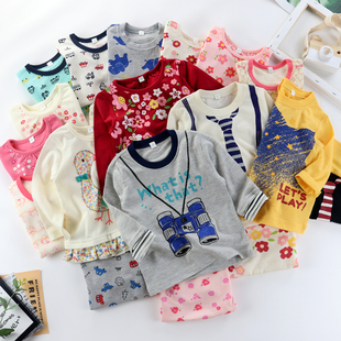 满2包邮日单春秋宝宝长袖T恤儿童打底衫小童圆领休闲上衣80-100