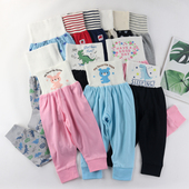 包邮 腹围长裤 日单儿童纯棉春秋护肚裤 满2 男女童家居裤 睡裤 130