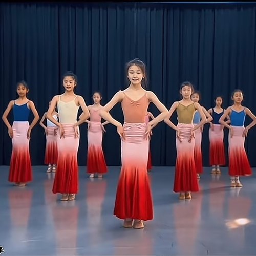 新款儿童傣族舞蹈服少儿鱼尾包臀半身练习裙孔雀舞少数民族表演服