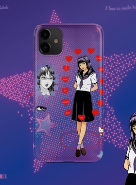 GENTLE REBELS原创富江闪粉手机壳适用iphone17pro苹果16紫伊藤润二谷子cos水手服辣妹眼睛hellokitty梦核Y2K
