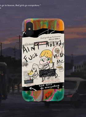 GENTLE REBELS恶搞奈良美智手机壳苹果17涂鸦潮牌骷髅适用iphone16promax坏女孩朋克艺术家原创ins小众小狗酷