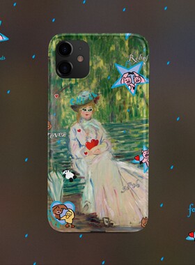 GENTLE REBELS恶搞雷诺阿油画手机壳适用iphone17promax苹果ins松弛少女猪情侣小熊鹅星星法式莫奈熊猫眼泪雨