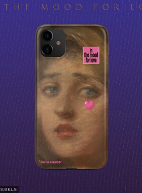 GENTLE REBELS粉色油画少女手机壳 适用iphone15苹果14promax1312肌理感ins美术馆欧洲文艺卢浮宫青春ins质感