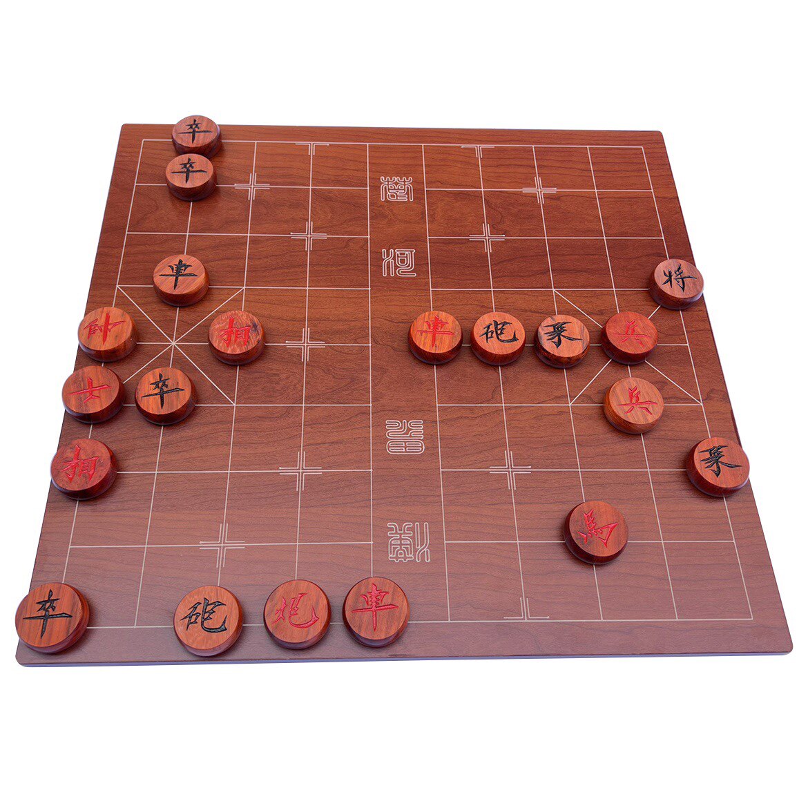 红木中国象棋实木密度板棋盘木质瘦金字体双面字送礼高档大号象棋