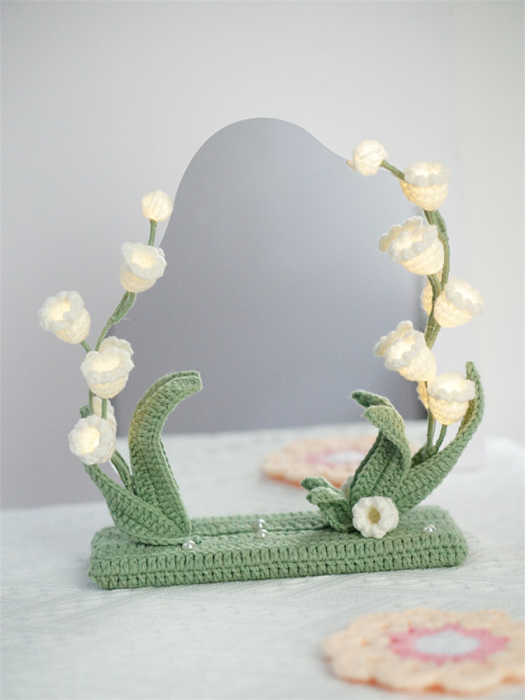 TULIPS LILY OF THE VALLEY SMALL BOUQUETS DIY HAND-WOVEN LIGHTS MAKEUP MIRROR ORNAMENTS WOOL CROCHET GIRLFRIEND GIFTS