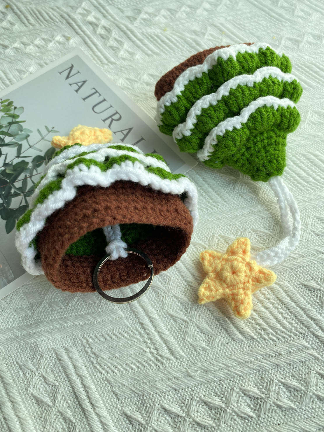 GONGBO HAND-CROCHETED CHRISTMAS TREE KEY BAG WOOL DIY MATERIAL BAG CUTE GIRL HOMEMADE SMALL GIFTS