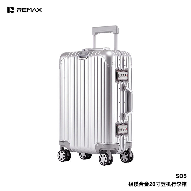 REMAX睿量铝镁合金20寸TSA密码锁一键开关旅行箱360°旋转万向轮