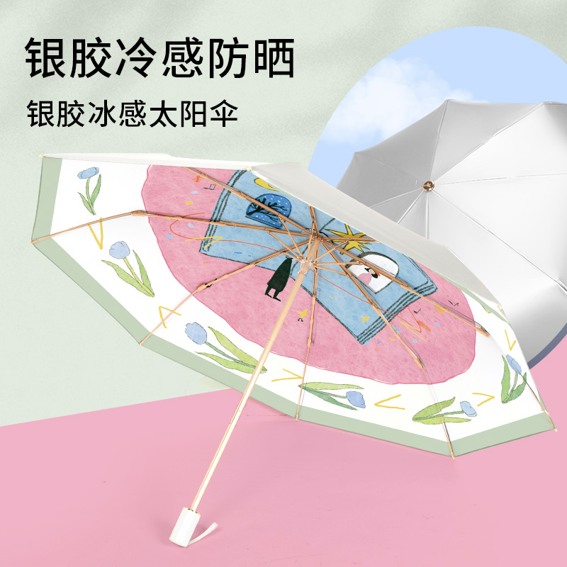 知伞太阳伞便携防晒伞防紫外线银胶专业遮阳伞晴雨伞两用UPF50+