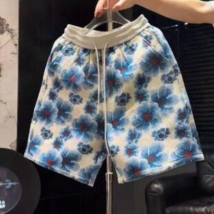 透气百搭沙滩休闲五分裤 夏季 休闲短裤 色织蓝色提时尚 男士