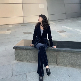 THEORY女装成熟优雅风丝绒西装女修身显瘦气质外套半身裙长裤直筒