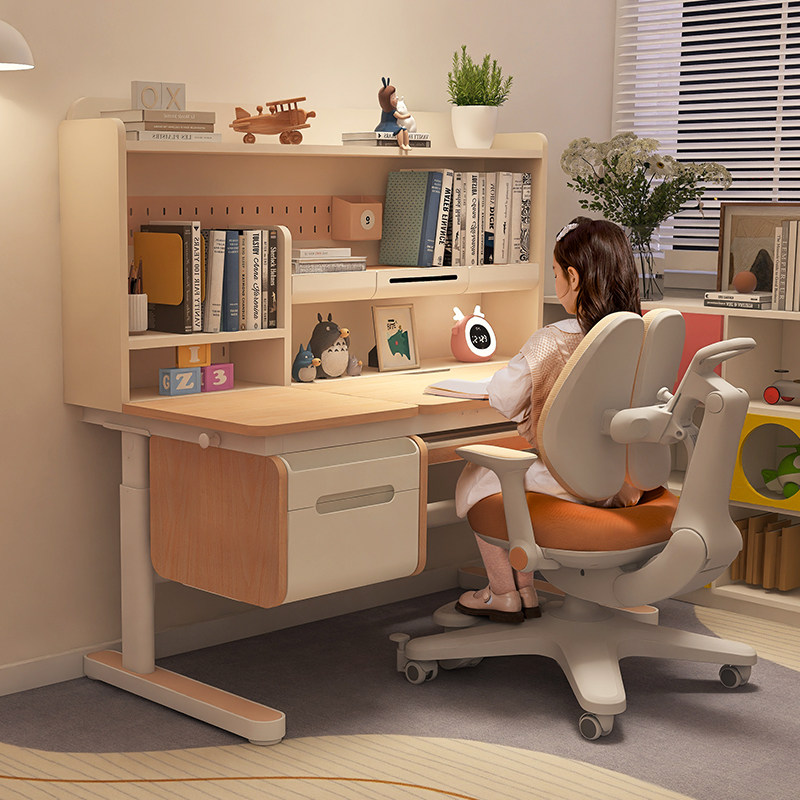 爱果乐咖啡猫儿童学习桌小学生书桌升降桌子实木写字桌家用课桌椅,住宅家具,儿童学习桌,淘宝优惠券,粉丝福利购,淘宝优惠卷