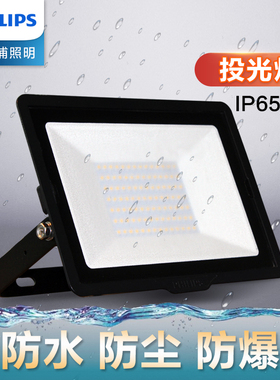 飞利浦LED投光灯户外照明探照庭院灯超亮泛光投射防水led室外射灯