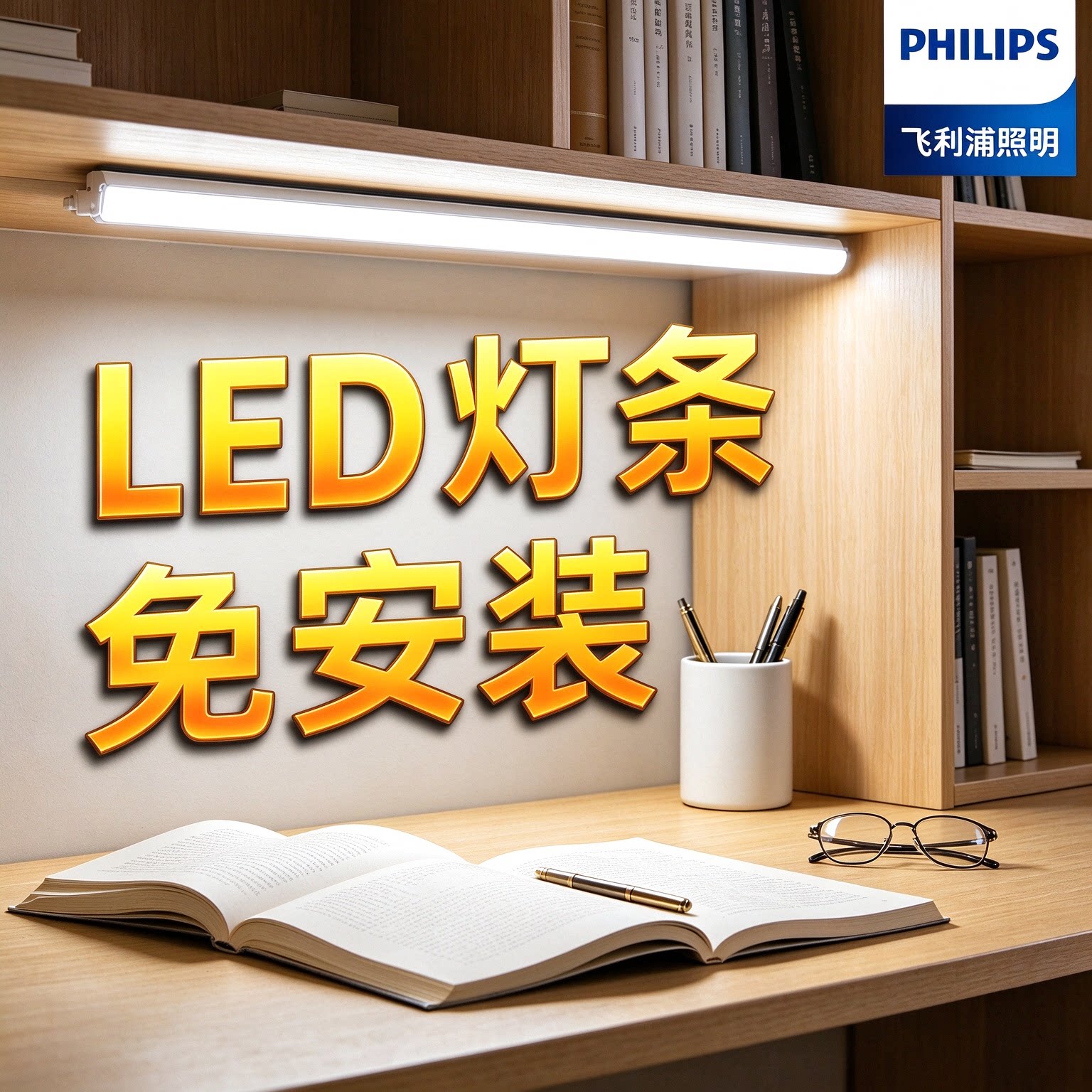 飞利浦酷毙灯宿舍书桌灯床头灯灯管led磁吸灯长条灯灯条台灯寝室