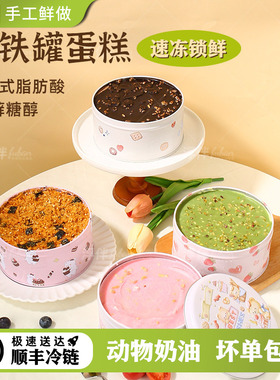 铁盒罐子蛋糕动物奶油慕斯休闲甜点零食送女生节日礼物巧克力蛋糕