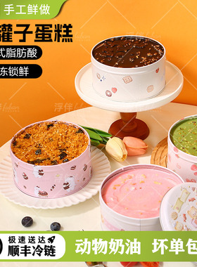铁罐子蛋糕动物奶油甜品休闲零食糕点脆皮巧克力芋泥慕斯罐罐蛋糕