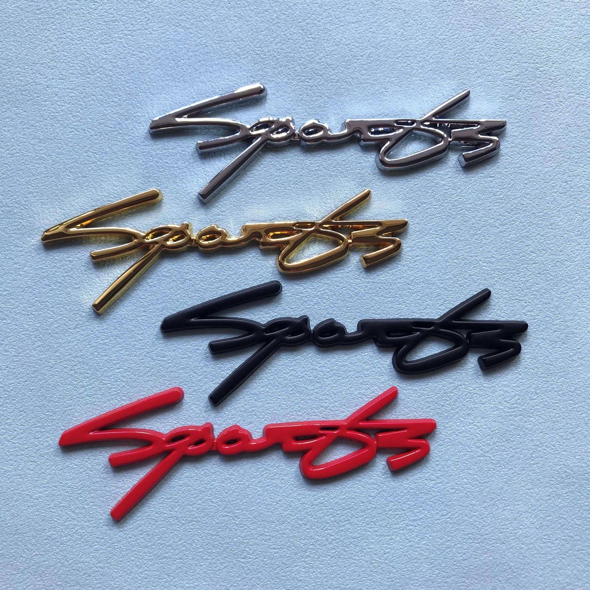 金属SPORTS车标 sports运动版改装车标3D立体尾标贴 