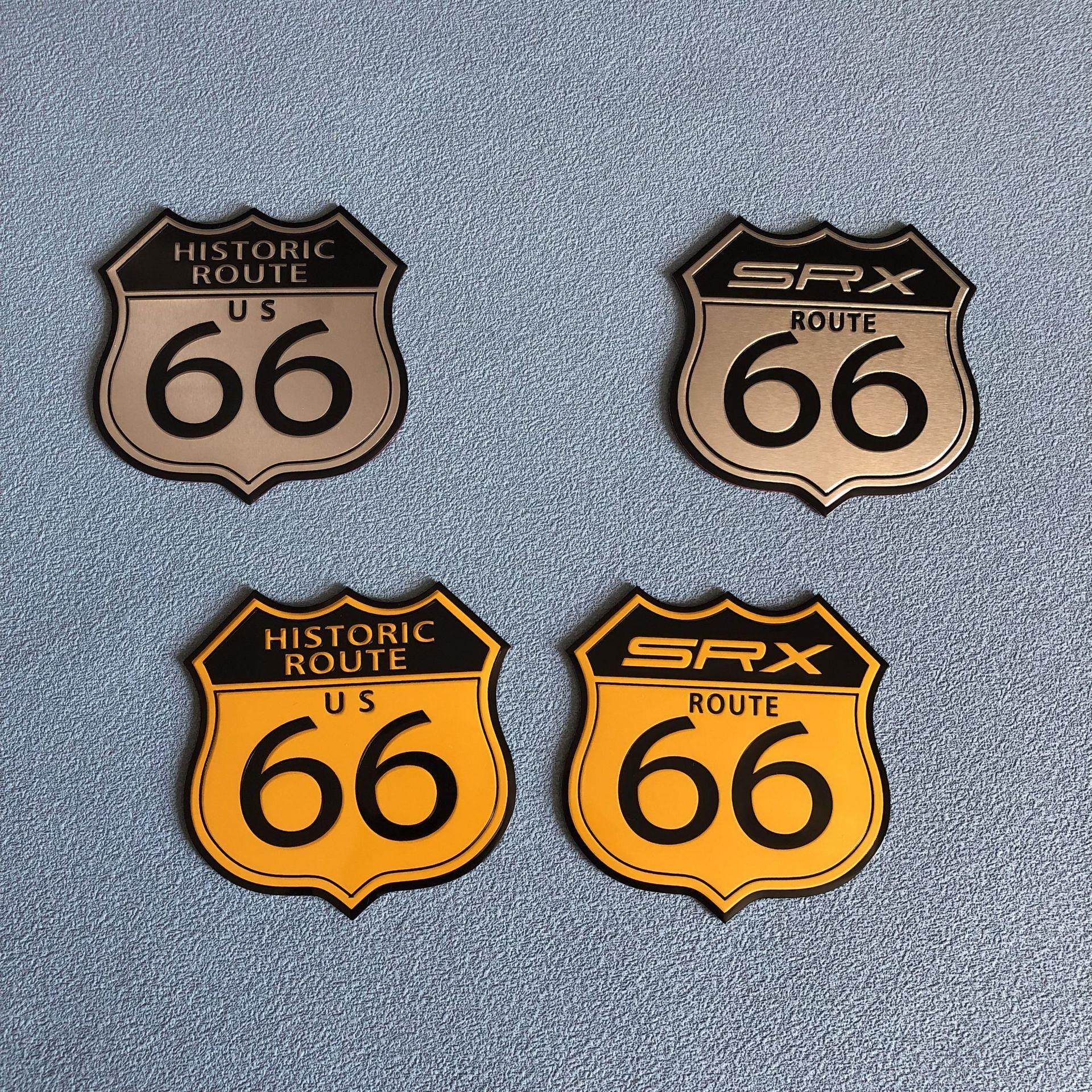 适用于凯迪拉克SRX车贴 66号纪念款车标ROUTE US金属铭