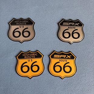 US金属铭牌铝标 车标ROUTE 适用于凯迪拉克SRX车贴 66号纪念款
