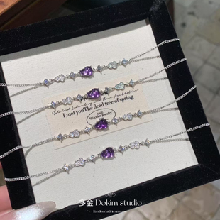 超显白百搭首饰 S925纯银天然紫水晶葫芦手链新中式 紫气东来