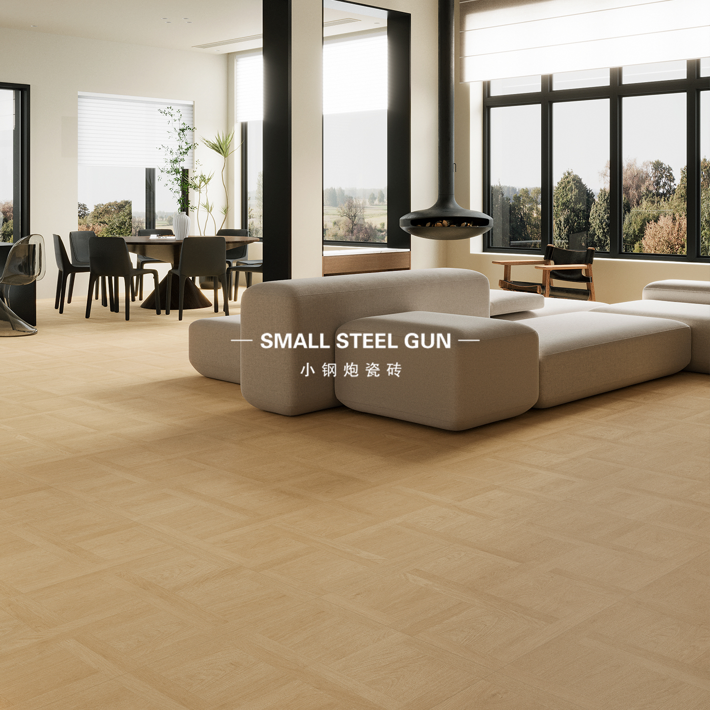 中古600x1200回字形木纹地板砖