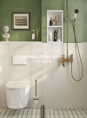 护墙板瓷砖400x1200白色黑色格栅花砖法式复古卫生间瓷砖浴室墙砖