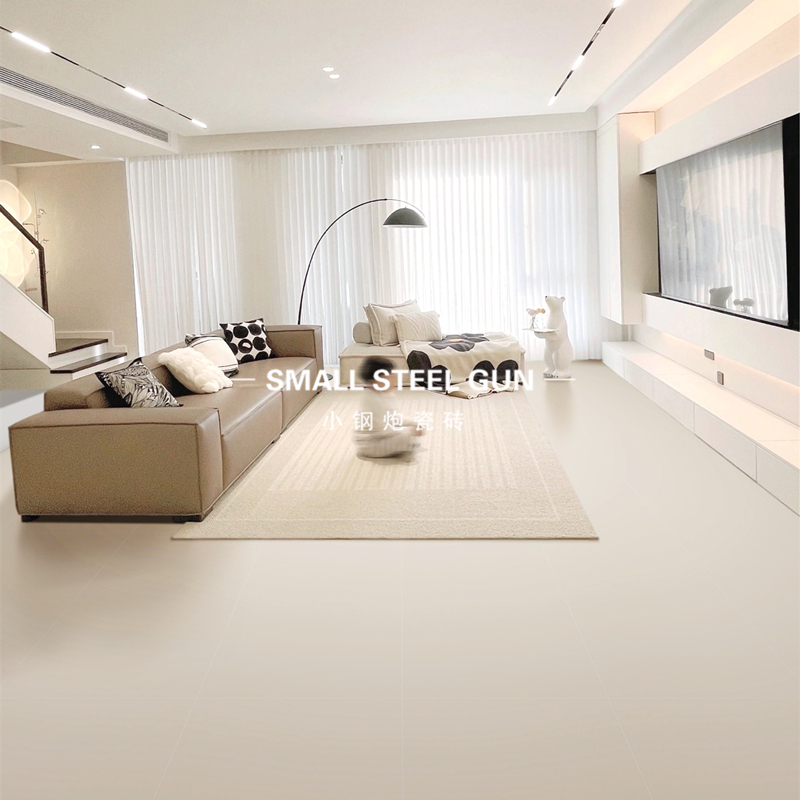 奶油风客厅柔光地板砖