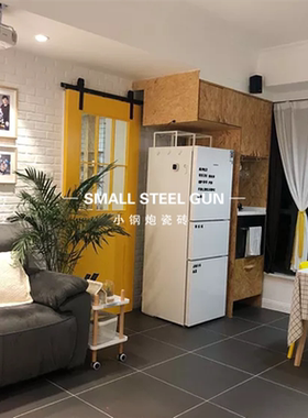 哑光纯黑白灰色仿古砖 600X600客厅餐厅地板砖 800X800厨房防滑砖