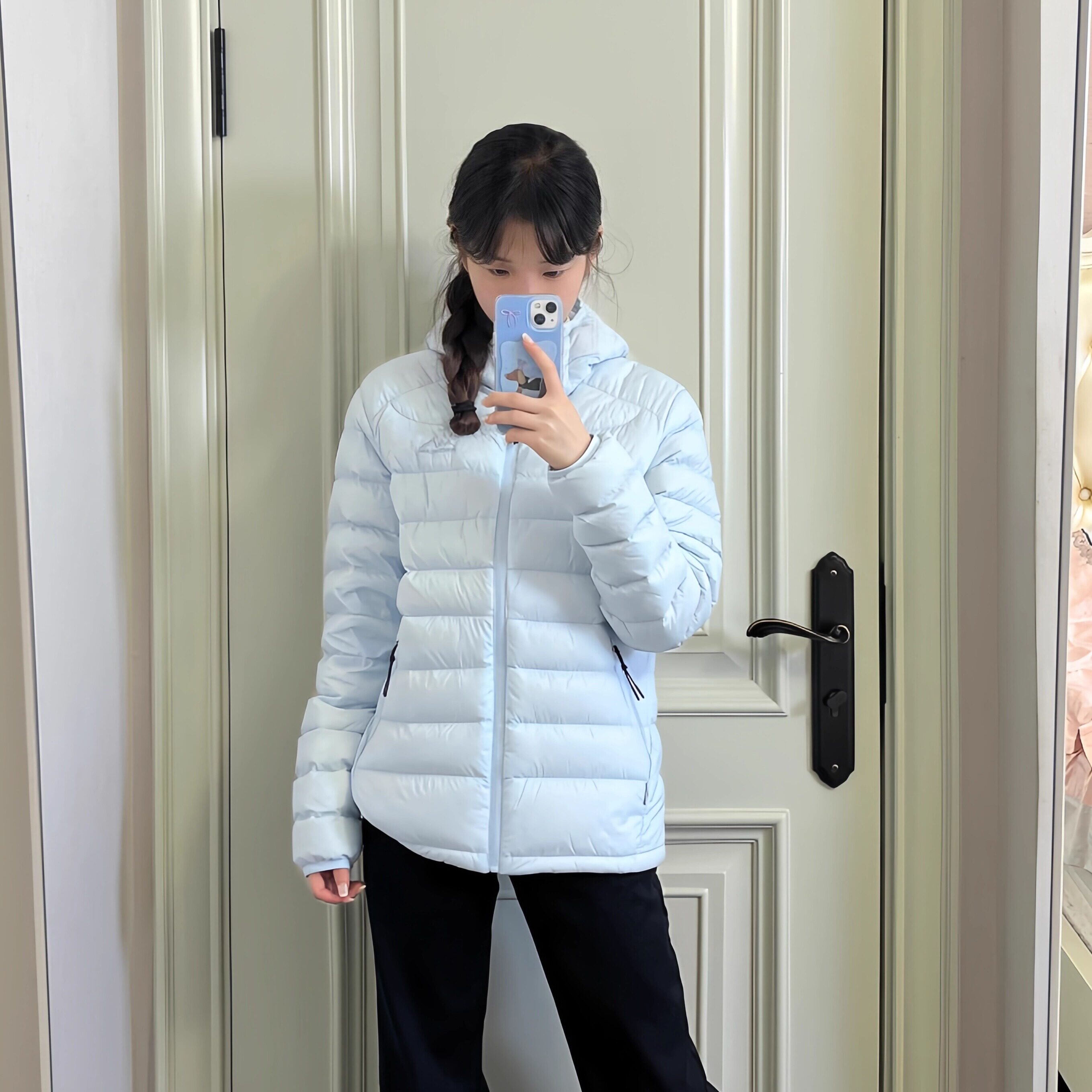 排骨羽绒服女短款冬季2025新款轻薄款连帽加厚修身白鸭绒秋冬外套
