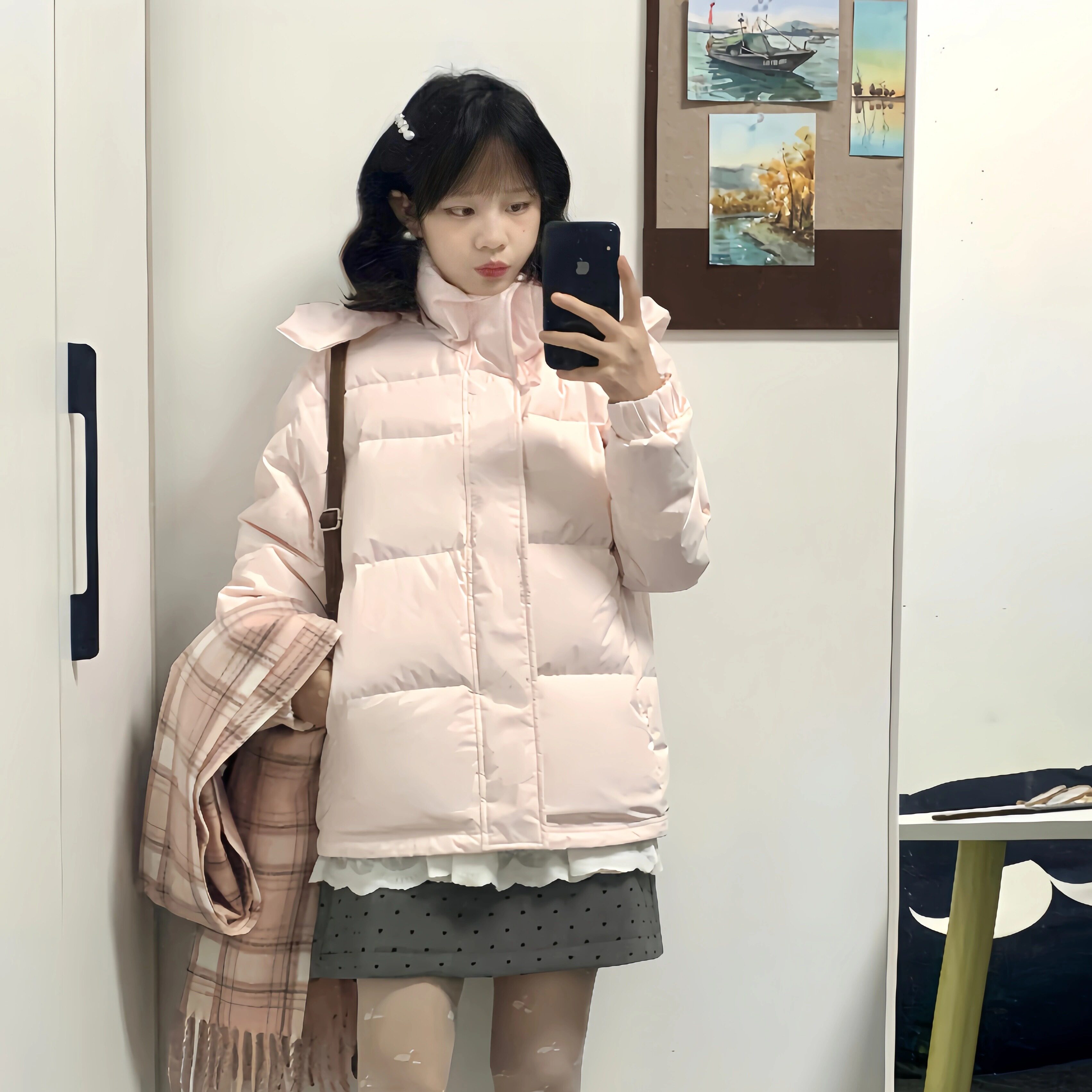 短款羽绒服女2026新款粉色韩版冬季加厚修身小个子学生中戏外套冬
