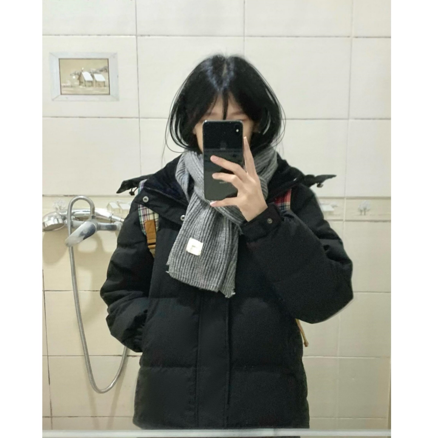 短款羽绒服女2025新款黑色中戏韩系加厚修身小个子学生短款外套冬