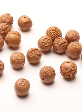 单颗猴头核桃双面雕刻十二星座黄金圣斗士守护神百福字蛇年本命年