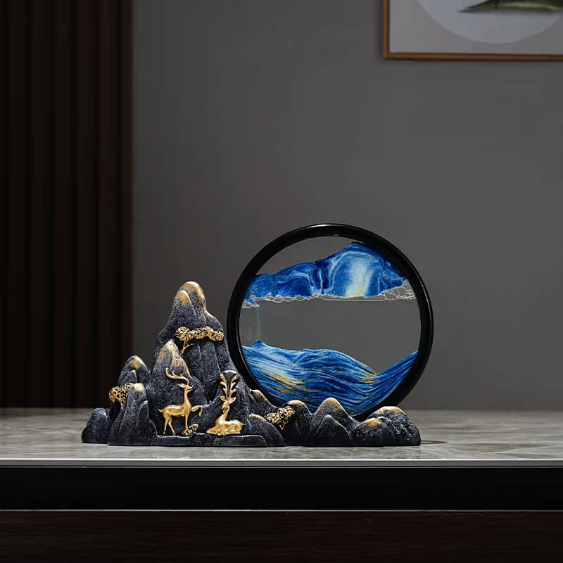 流沙画创意沙漏中式山景