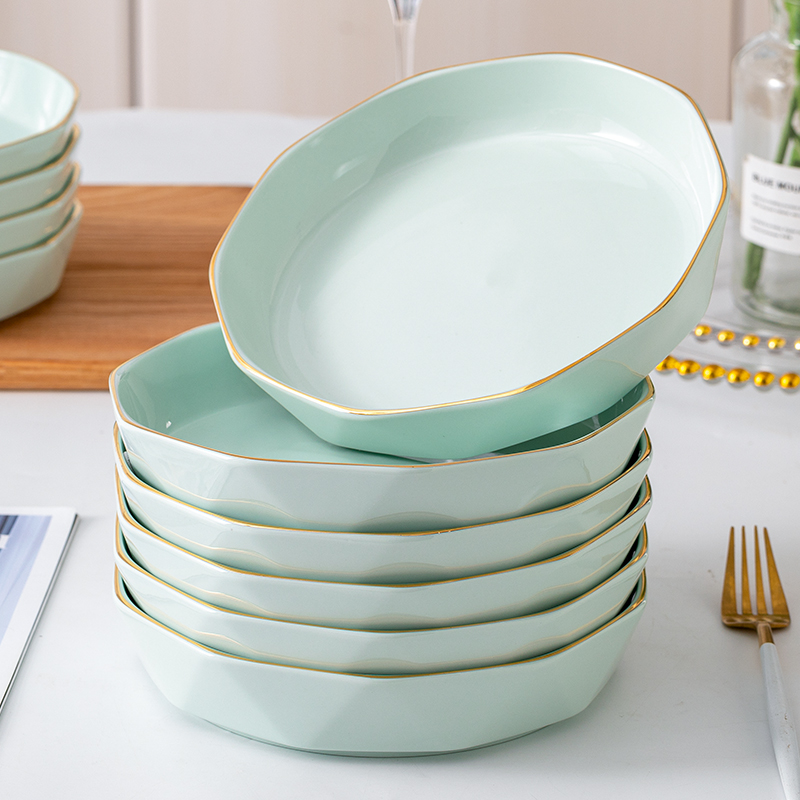 窝盘陶瓷大众人群金边