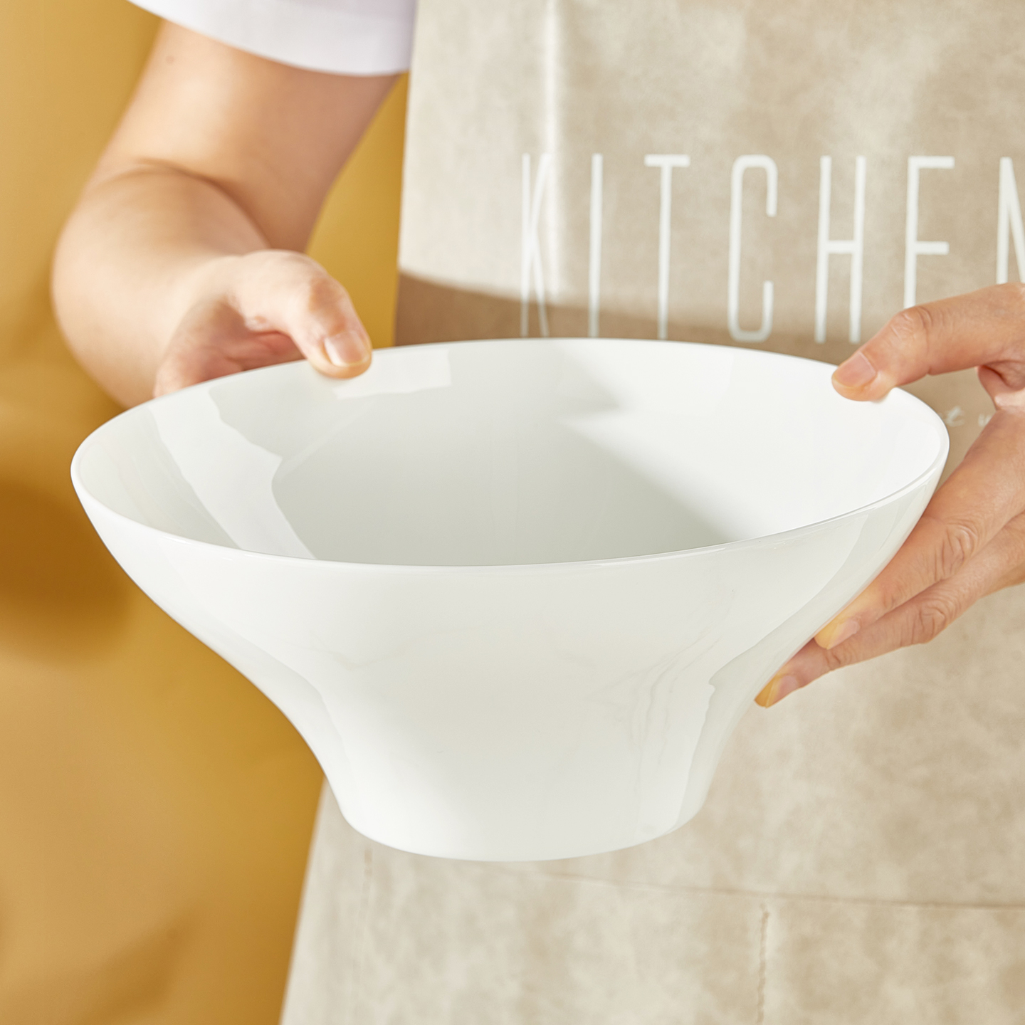 骨瓷斗笠大汤碗家用超大号9寸大码汤盆酒店饭店商用沙拉水果大碗